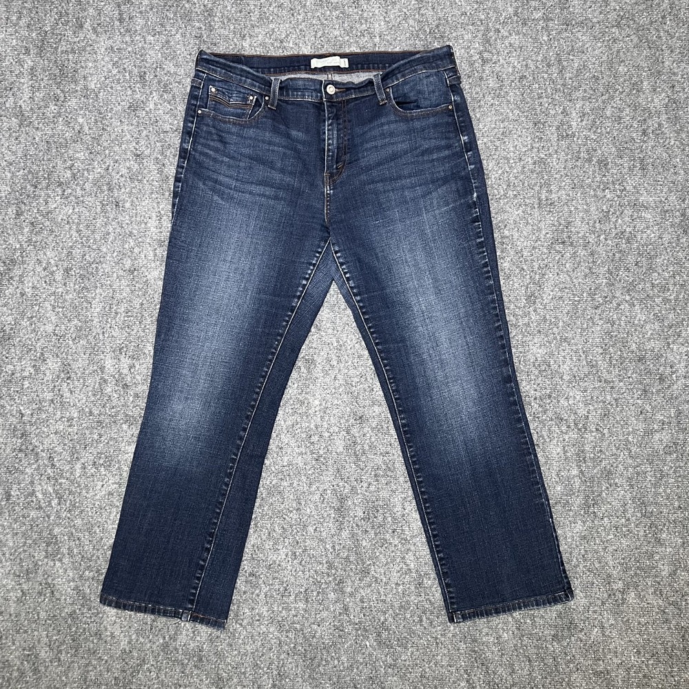 Levi's 505‎ Jeans Womens 14M Blue Pockets Straight Leg Denim Cropped Flap Pocket